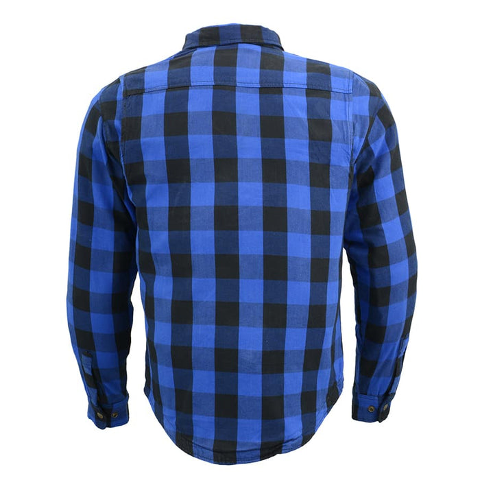 Men’s Armored Checkered Flannel Biker Shirt w/ Aramid® by DuPont™ Fibers