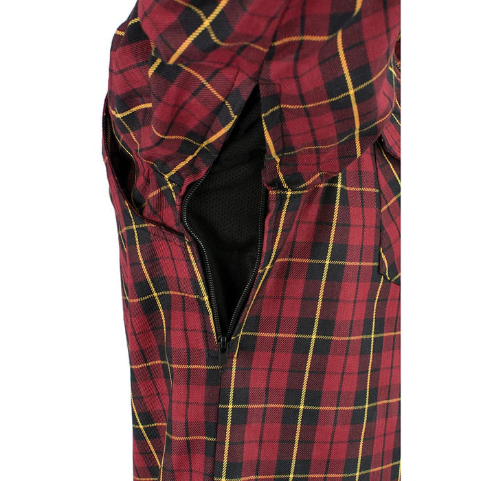 Men’s Armored Checkered Flannel Biker Shirt w/ Aramid® by DuPont™ Fibers