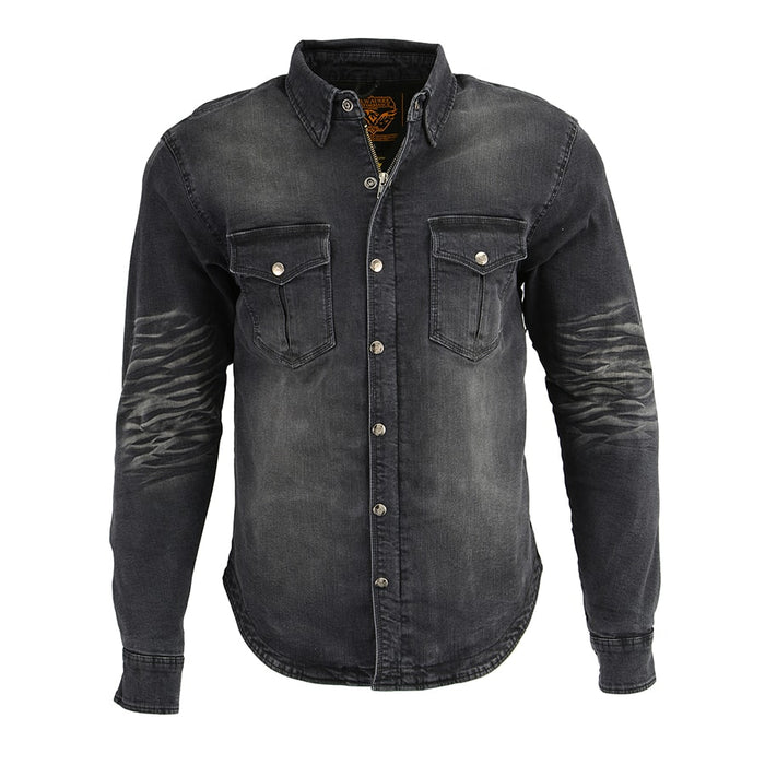 Men’s Armored Denim Biker Shirt w/ Aramid® by DuPont™ Fibers