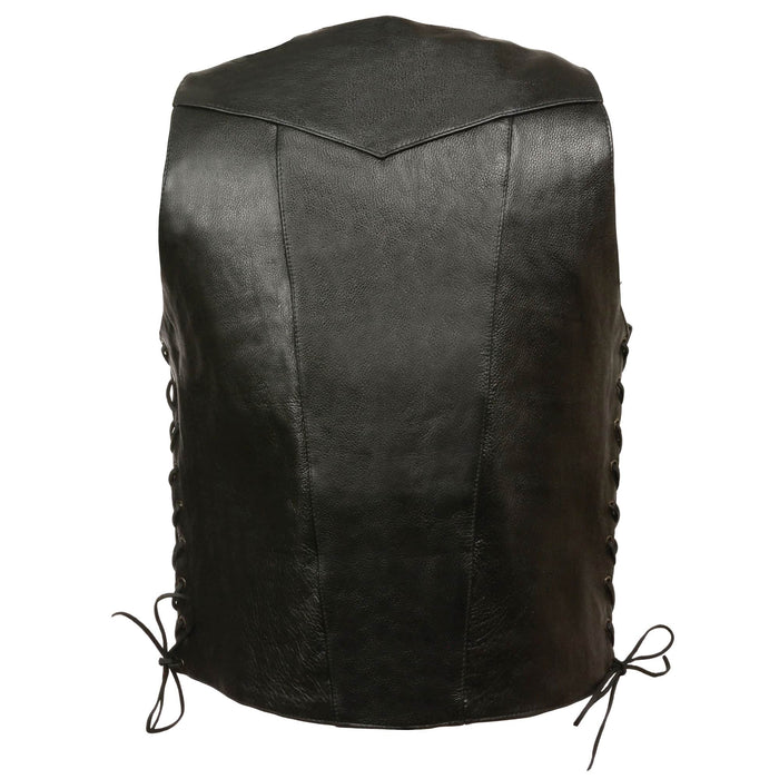 Men’s  Black 10 Pocket Side Lace Vest