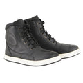 Men’s Black Leather Reinforced Street Riding Shoes with Ankle Support