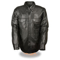 Men’s Black Lightweight Leather Shirt