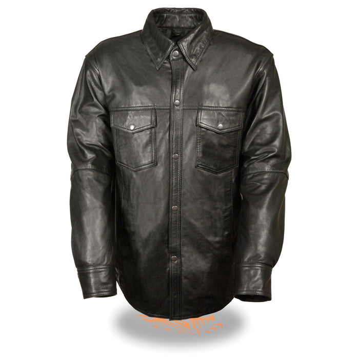 Men’s Black Lightweight Leather Shirt