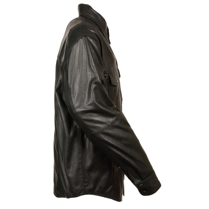 Men’s Black Lightweight Leather Shirt