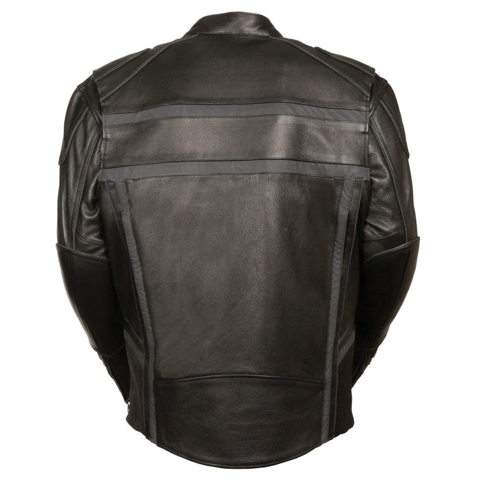 Men’s Black Reflective Band & Piping Scooter Jacket