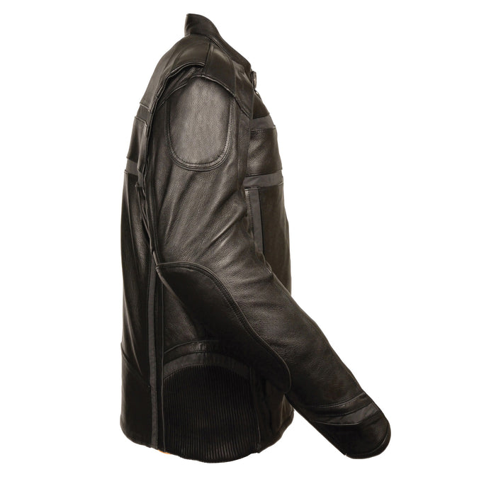 Men’s Black Reflective Band & Piping Scooter Jacket