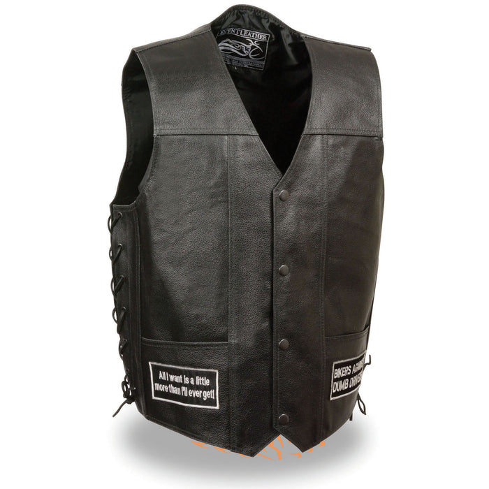 Men’s Black Side Lace Eagle& Flag Pre-Patched Vest