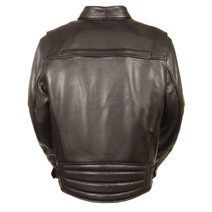 Men’s Black Side Set Belt Utility Pocket M/C jacket