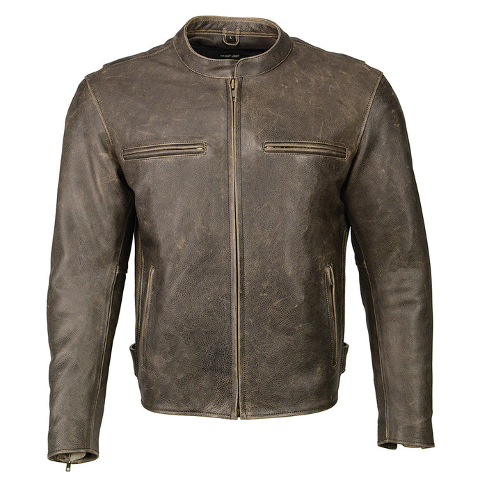 Men’s Brown Distressed Super Clean Scooter Jacket