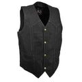 Men’s Classic Snap Front Denim Biker Vest