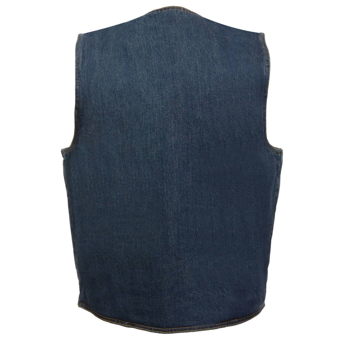 Men’s Classic Snap Front Denim Biker Vest