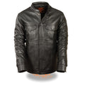 Men’s Club Style Cut Zipper/Snap Front Shirt Jacket