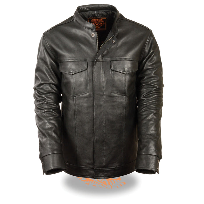 Men’s Club Style Cut Zipper/Snap Front Shirt Jacket