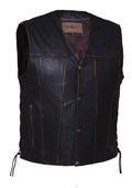 Mens Colorado Brown Leather Concealed Carry Vest