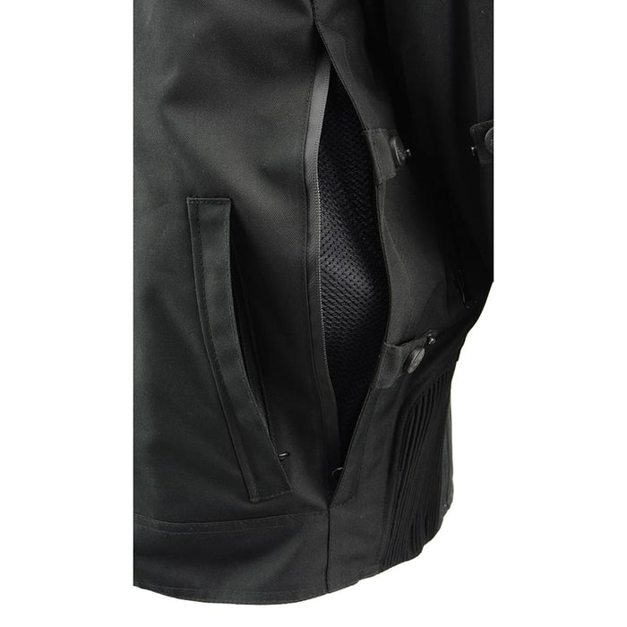 Mens Combo Leather & Textile Armored Racing Stripe Jacket