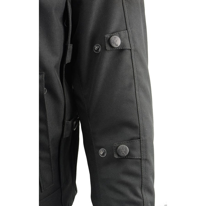 Mens Combo Leather & Textile Armored Racing Stripe Jacket