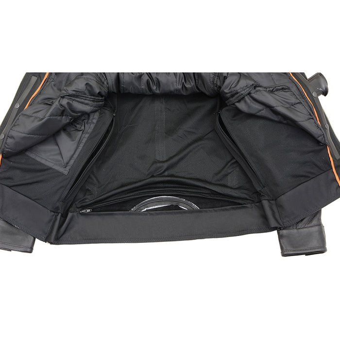 Men’s Cool Tec Leather Black Scooter Jacket w/ Venting