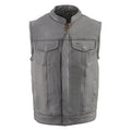 Men’s Cool Tec Leather Snap/Zip Front Club Style Vest