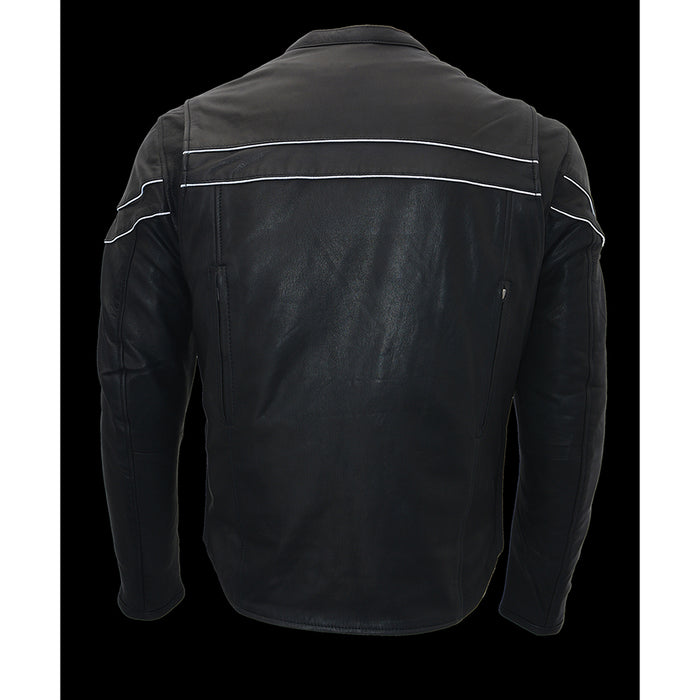 Men’s Cool Tec Leather Sporty Scooter Crossover Jacket