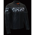 Men’s Crossover Scooter Jacket w/ Reflective Skulls and Cool Tec technology