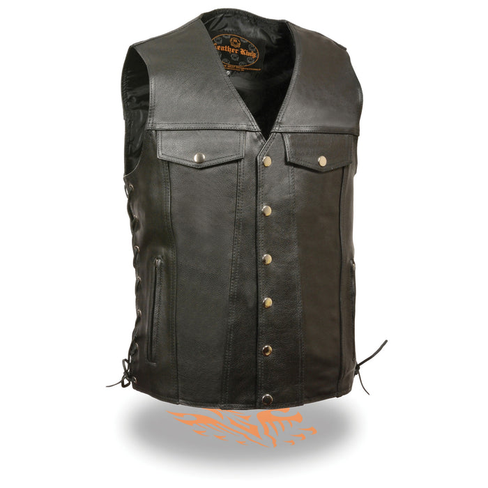 Men’s Denim Pocket Side Lace Vest