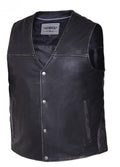 Men's DURANGO Black Vest in Drum Dyed Naked Cowhide