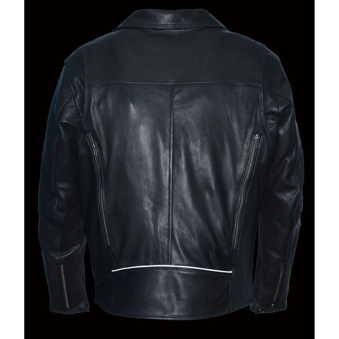 Men’s Lightweight Triple Stitch Extra Long Beltless Biker Jacket