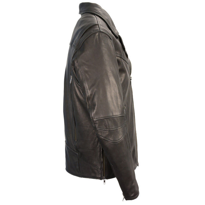 Men’s Lightweight Triple Stitch Extra Long Beltless Biker Jacket