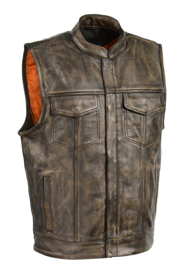 Men’s Open Neck Snap/Zip Front Club Vest