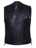 Mens PREMIUM Club Vest in Soft Cowhide - Side Lace
