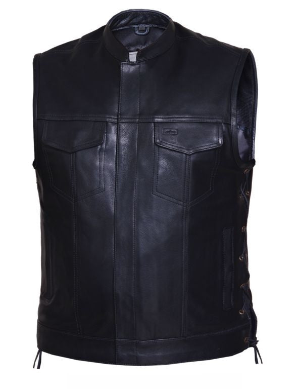 Mens PREMIUM Club Vest in Soft Cowhide - Side Lace