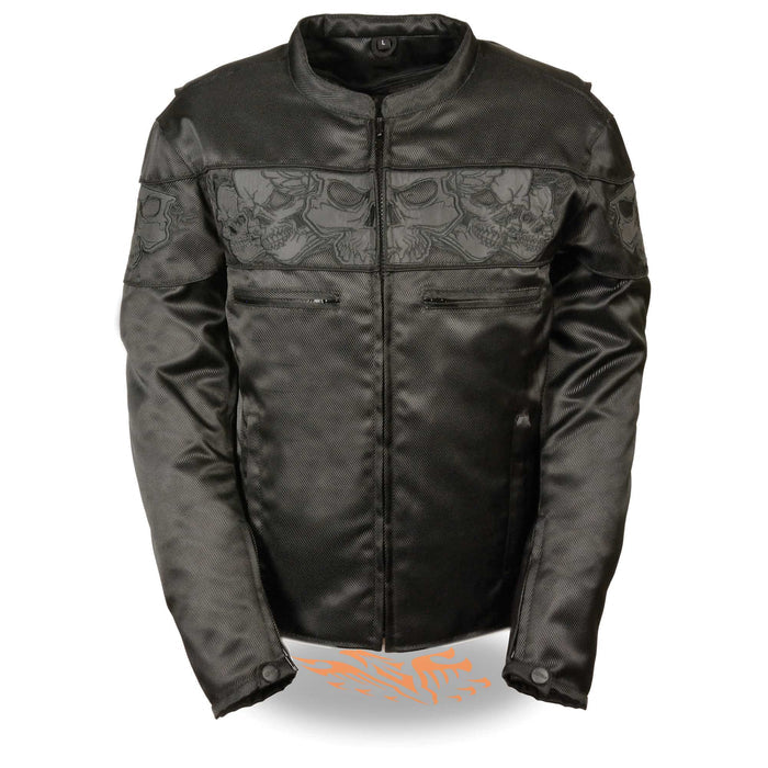 Men’s Reflective Skulls Textile Jacket