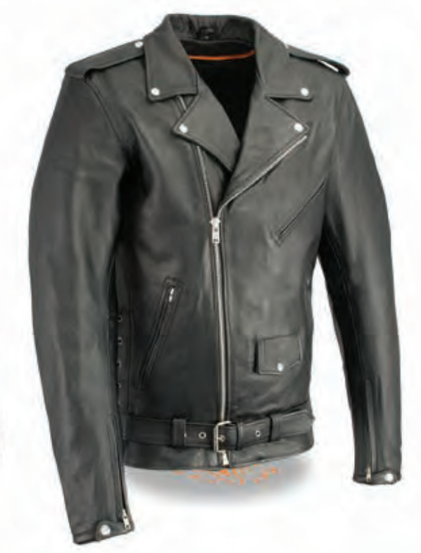 Men’s Tall Side Lace Police Style M/c Jacket W/ Gun Pockets