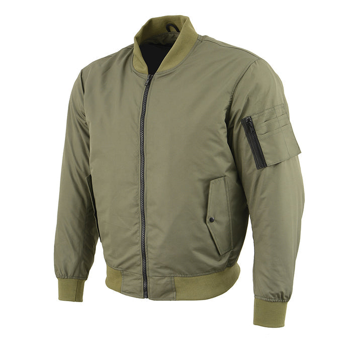 Men’s Textile Armored Aviator Bomber Jacket w/ Gun Pockets