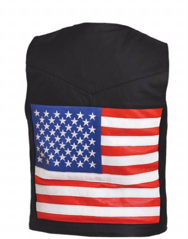 Mens Traditional PREMIUM Snap Front Vest - USA Flag
