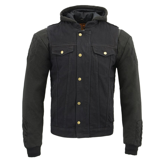 Mens Triple Option Club Style Vest with Fully Removable Hoodie Jacket