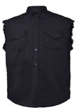 Mens UNIK DENIM Cutoff Shirt - Black