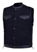 Mens UNIK DENIM Matt Black Club Vest