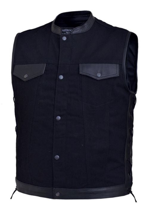 Mens UNIK DENIM Matt Black Club Vest