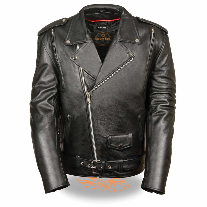 Men’s Vented Black M/C jacket w/ Side Lace