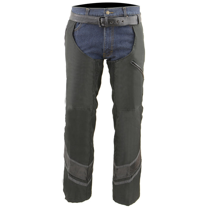 Men’s Vented Textile Chap w/ Leather Trim and Snap-Out Liner
