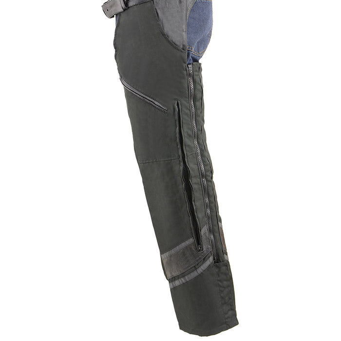 Men’s Vented Textile Chap w/ Leather Trim and Snap-Out Liner