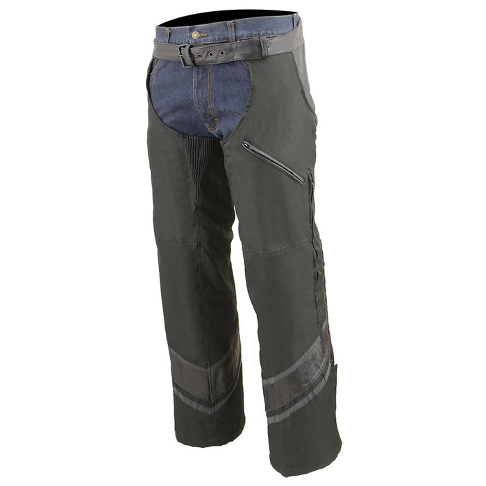 Men’s Vented Textile Chap w/ Leather Trim and Snap-Out Liner