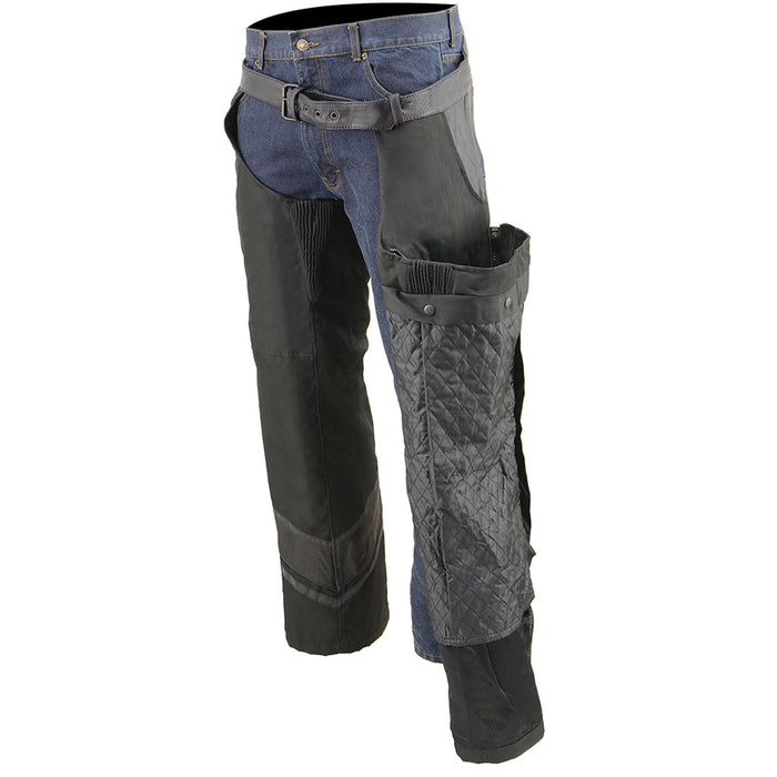 Men’s Vented Textile Chap w/ Leather Trim and Snap-Out Liner