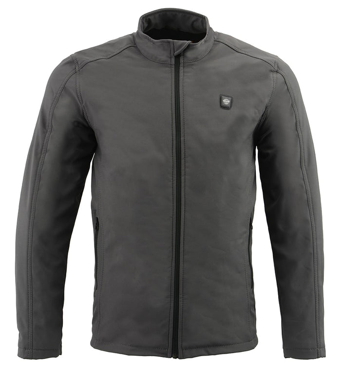 Men’s Zipper Front Heated Soft Shell Jacket w/ Front & Back Heating Elements