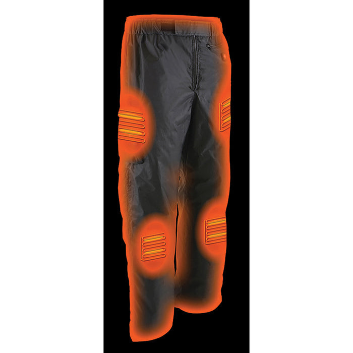 MenWater Resistant Textile Heated Over Pants w/ Front & Back Heating Elements