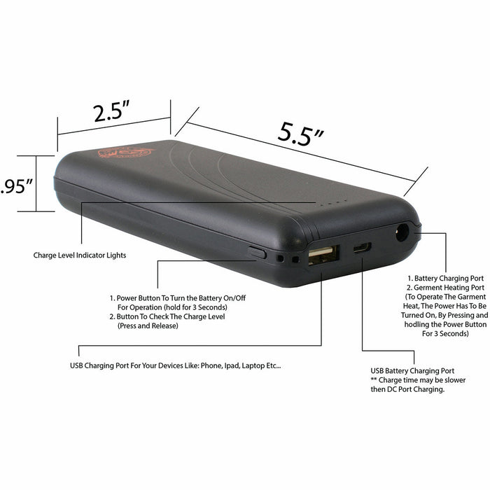 Milwaukee Leather and Nexgen Heat BATTERYHOODY Universal Battery  for Hoodies