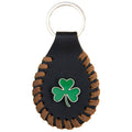 Milwaukee Leather Black 3 Leaf Clover Pewter Emblem Key Chain - MLA9500