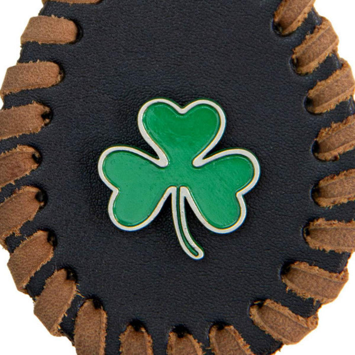 Milwaukee Leather Black 3 Leaf Clover Pewter Emblem Key Chain - MLA9500
