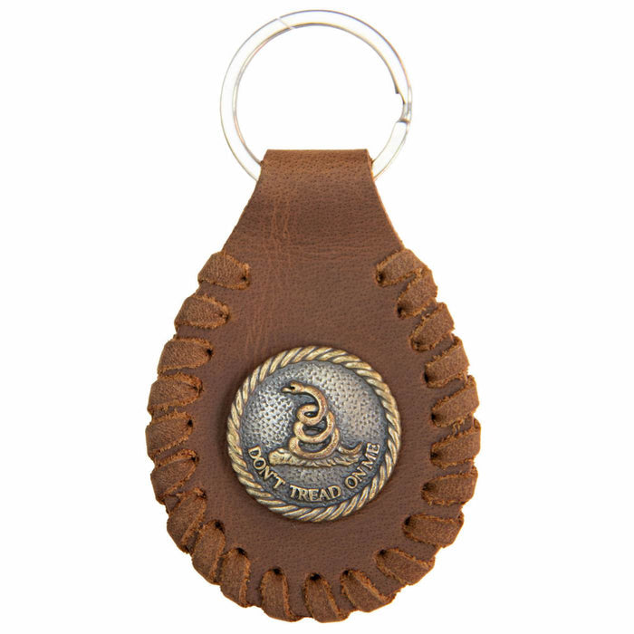 Milwaukee Leather Black Don't Tread On Me Pewter Emblem Key Chain - MLA9511